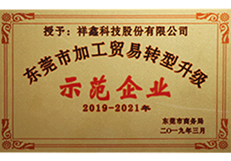 2019年(nian) 東莞市(shi)加(jia)工(gong)貿易轉型升級示範齊(qi)業
